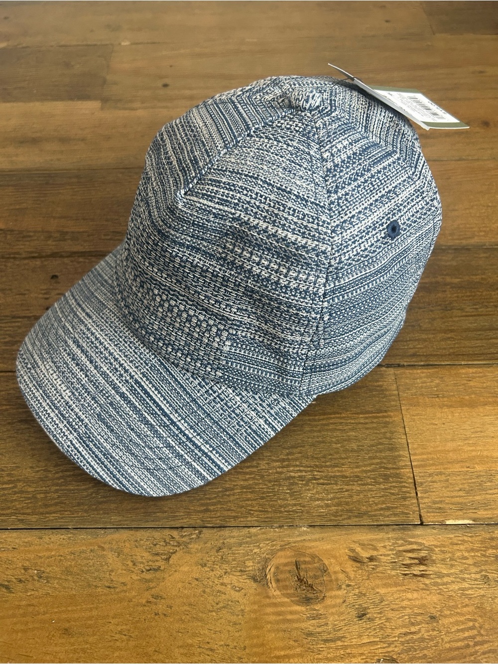 Goodfellow & Co Blue and Gray Textured Hat w/ brown Pleather adjustable strap